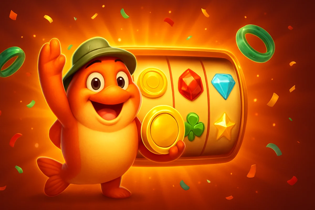 big bass splash — promotional slot-game banner with mascot and glowing reel symbols